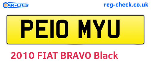 PE10MYU are the vehicle registration plates.