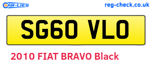 SG60VLO are the vehicle registration plates.