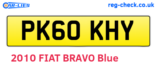PK60KHY are the vehicle registration plates.