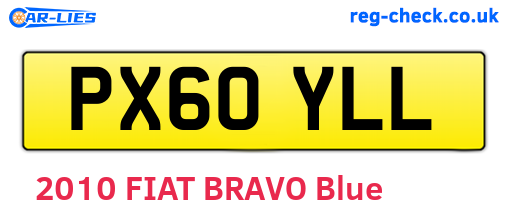 PX60YLL are the vehicle registration plates.