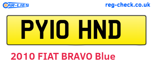 PY10HND are the vehicle registration plates.