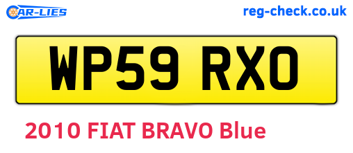 WP59RXO are the vehicle registration plates.