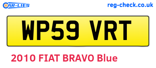 WP59VRT are the vehicle registration plates.