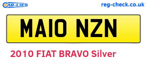 MA10NZN are the vehicle registration plates.
