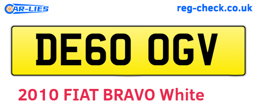 DE60OGV are the vehicle registration plates.