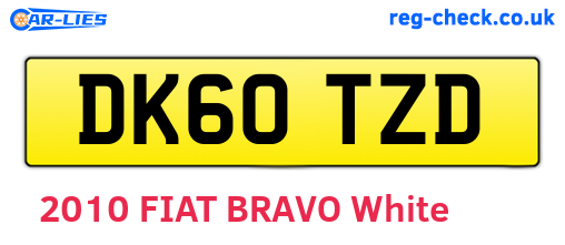 DK60TZD are the vehicle registration plates.