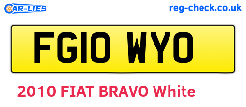 FG10WYO are the vehicle registration plates.