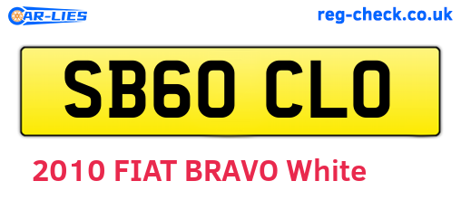 SB60CLO are the vehicle registration plates.