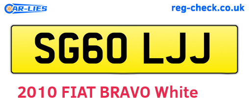 SG60LJJ are the vehicle registration plates.