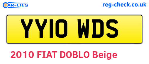 YY10WDS are the vehicle registration plates.