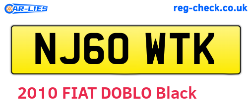 NJ60WTK are the vehicle registration plates.