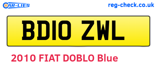 BD10ZWL are the vehicle registration plates.
