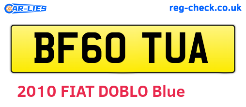 BF60TUA are the vehicle registration plates.