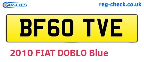 BF60TVE are the vehicle registration plates.