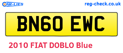 BN60EWC are the vehicle registration plates.
