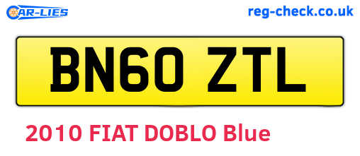 BN60ZTL are the vehicle registration plates.