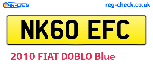 NK60EFC are the vehicle registration plates.