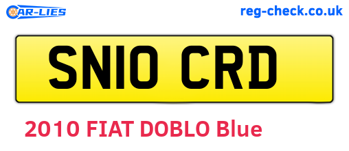 SN10CRD are the vehicle registration plates.