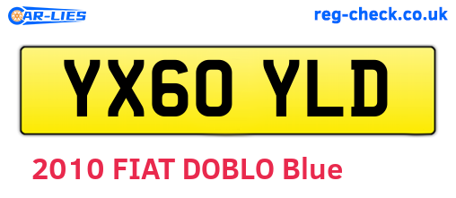 YX60YLD are the vehicle registration plates.