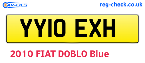 YY10EXH are the vehicle registration plates.