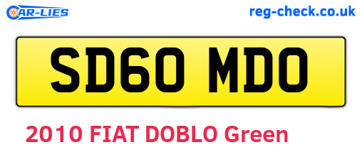 SD60MDO are the vehicle registration plates.