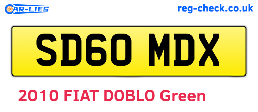 SD60MDX are the vehicle registration plates.