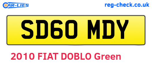 SD60MDY are the vehicle registration plates.