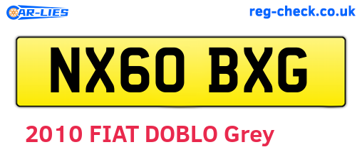 NX60BXG are the vehicle registration plates.