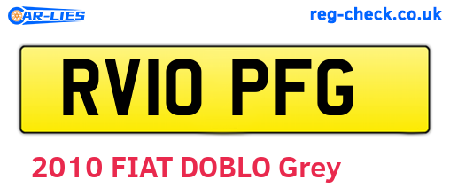 RV10PFG are the vehicle registration plates.