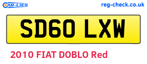 SD60LXW are the vehicle registration plates.
