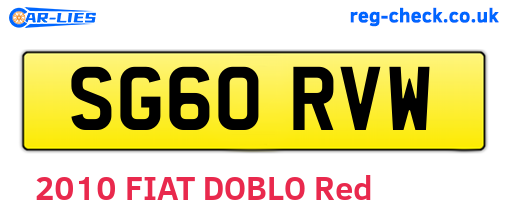 SG60RVW are the vehicle registration plates.