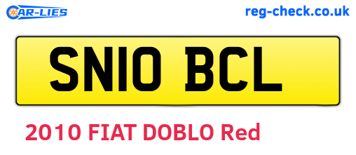 SN10BCL are the vehicle registration plates.