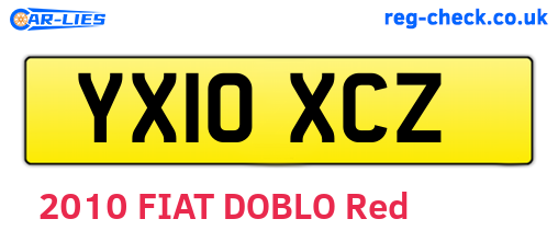 YX10XCZ are the vehicle registration plates.