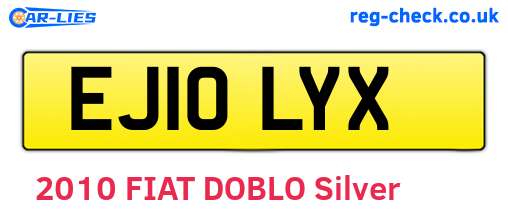 EJ10LYX are the vehicle registration plates.