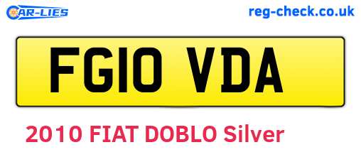 FG10VDA are the vehicle registration plates.