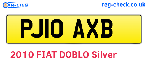 PJ10AXB are the vehicle registration plates.