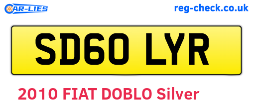 SD60LYR are the vehicle registration plates.