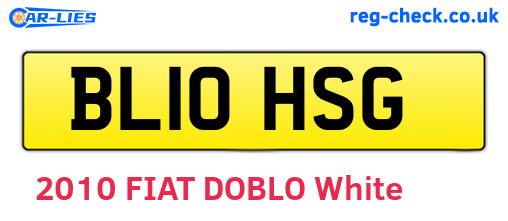 BL10HSG are the vehicle registration plates.