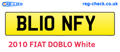 BL10NFY are the vehicle registration plates.