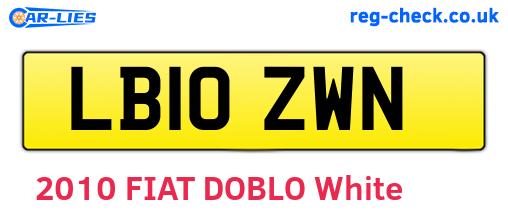 LB10ZWN are the vehicle registration plates.