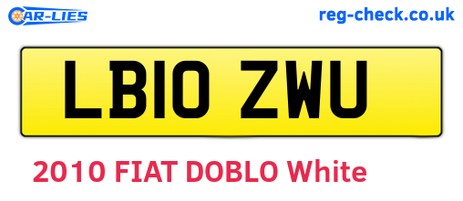LB10ZWU are the vehicle registration plates.