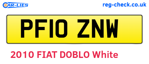 PF10ZNW are the vehicle registration plates.
