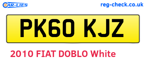 PK60KJZ are the vehicle registration plates.