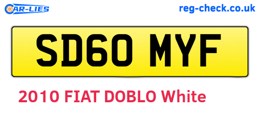 SD60MYF are the vehicle registration plates.