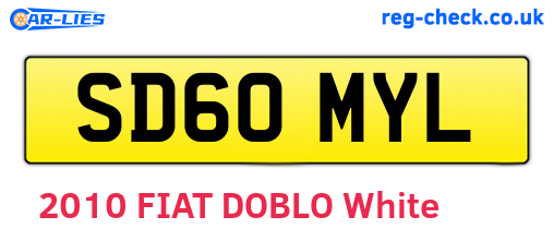 SD60MYL are the vehicle registration plates.