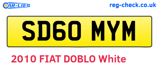 SD60MYM are the vehicle registration plates.