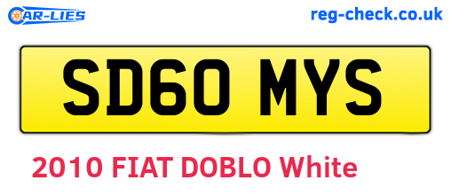 SD60MYS are the vehicle registration plates.
