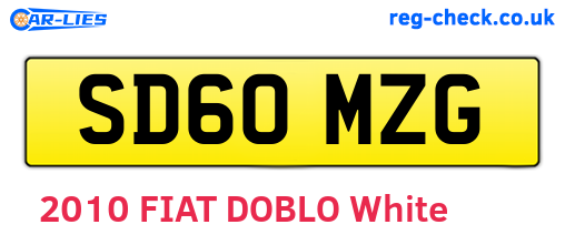 SD60MZG are the vehicle registration plates.