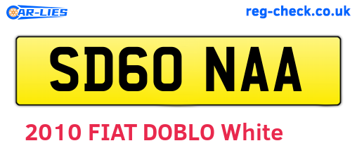 SD60NAA are the vehicle registration plates.