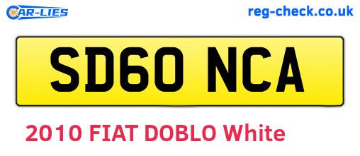 SD60NCA are the vehicle registration plates.